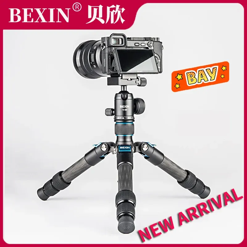 Monopods BEXIN New MS28C Portable Tripod Lightweight Travel Stand Tabletop Video Mini Tripode w 360 Degree Ball Head for Camera DSLR SLR