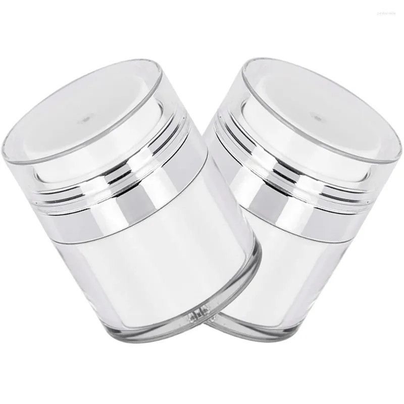 Storage Bottles 2 Pcs Bottled Moisturizer Pump Container Push Cream Jar Vacuum Dispenser Moisturiser Plastic Travel Hydrating Face