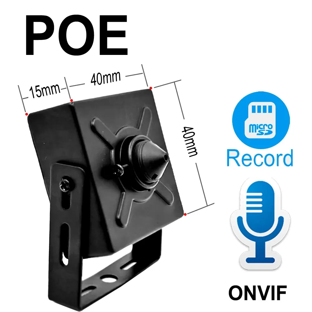 Câmeras 5mp 1080p Poe 48V Mini IP Camera HD CCTV Segurança de alta definição Support Support Micro SD Slot OnVif Audio Home Camhipro