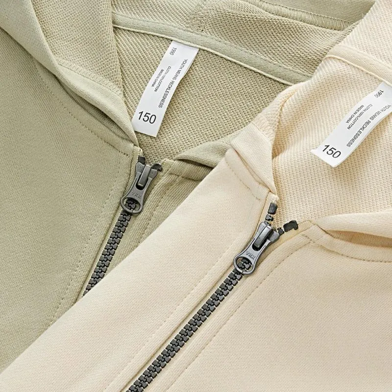 Men's Jackets High Quality 330gsm Cotton Oversized Heavyweight Blank Zipper Hoodie Sweater Zip Up For Men