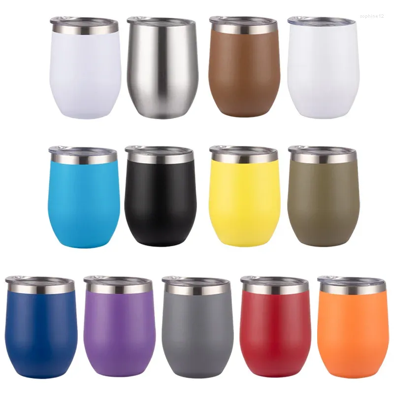Mugs 12oz Stainless Steel Cups Coffee Mug Insulated Double Layer Vacuum Large Belly Glasses For Kids And Adults