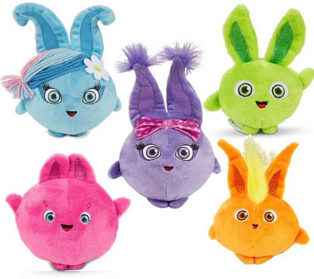 5pcs Animaux en peluche doux Bunnies ensoleillés