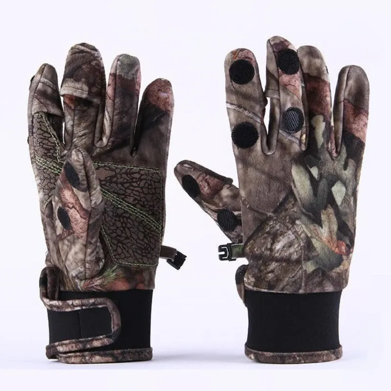 Handschuhe Winter halten warme 3D -Tarnfischerei Handschuhe atmungsaktive Antislip -Jagdtaktikhandschuhe Offene Finger im Freien Motorradhandschuhe im Freien
