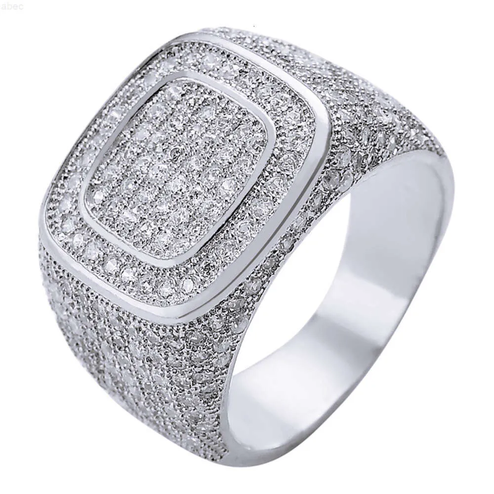 Support Point Drill Pen Test of the Wholesale 925 Silver Mozan Diamond Ring Atmospheric Men's Square Ring