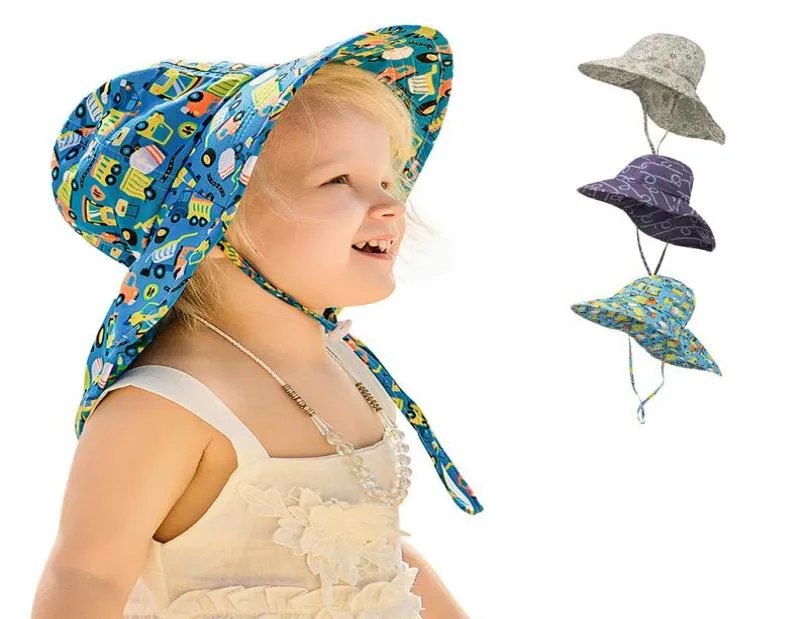 Ins baby sun hat hat helme car clorht print cartoon sunhat детская мода леопардовая топеса Прекрасная летняя ширина пляж