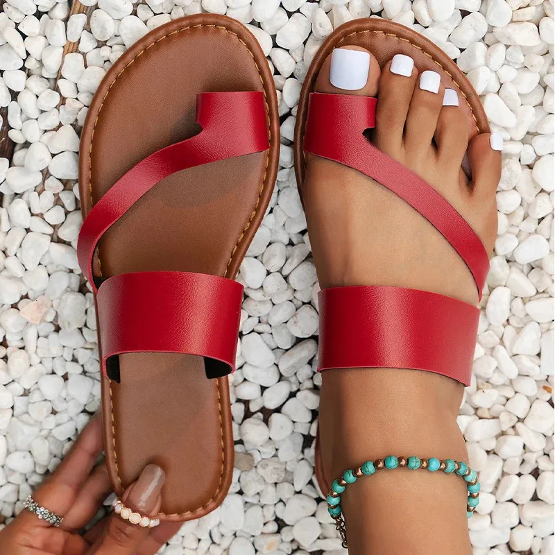 Sandals Women Flats Casual Slippers Summer Shoes Fashion Dress Flip Flops Beach Bohemian Femme Home Slides 240328