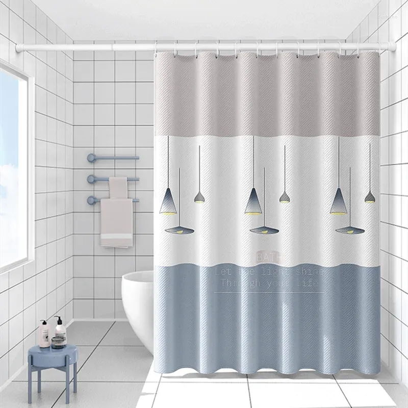 Tende per doccia Polyester Pattern Polyester Frabic impermeabile con ganci Accessori per il bagno Curta per muffa per muffa