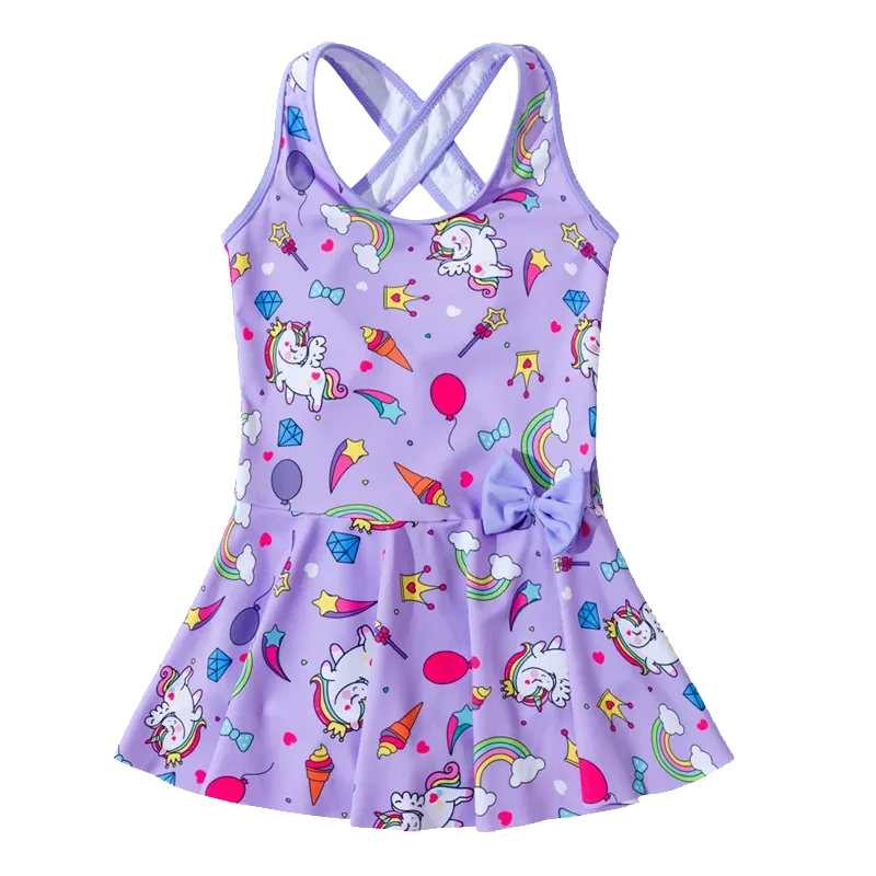 Swimwear mignon Swimwear Girls Unicorn One Piece Swimsuit For Kids Baby Princess Jirt Robe Bikini Enfants Swimming Bathing Costume Teen