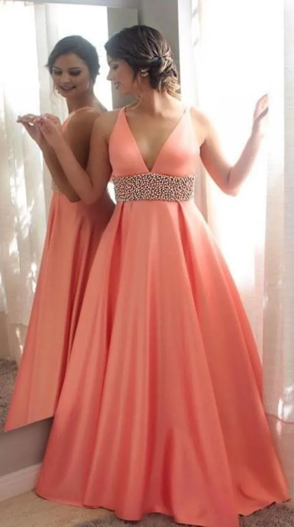 Corail élégant Robe de bal de soirée pas cher