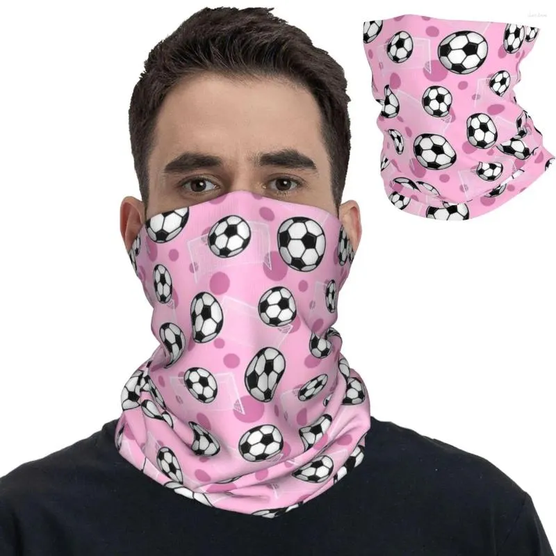 Halsdukar rosa fotbollsmål bandana nackegångare tryckt fotboll balaclavas ansiktsmask halsduk multi-use pannband ridning unisex vuxen