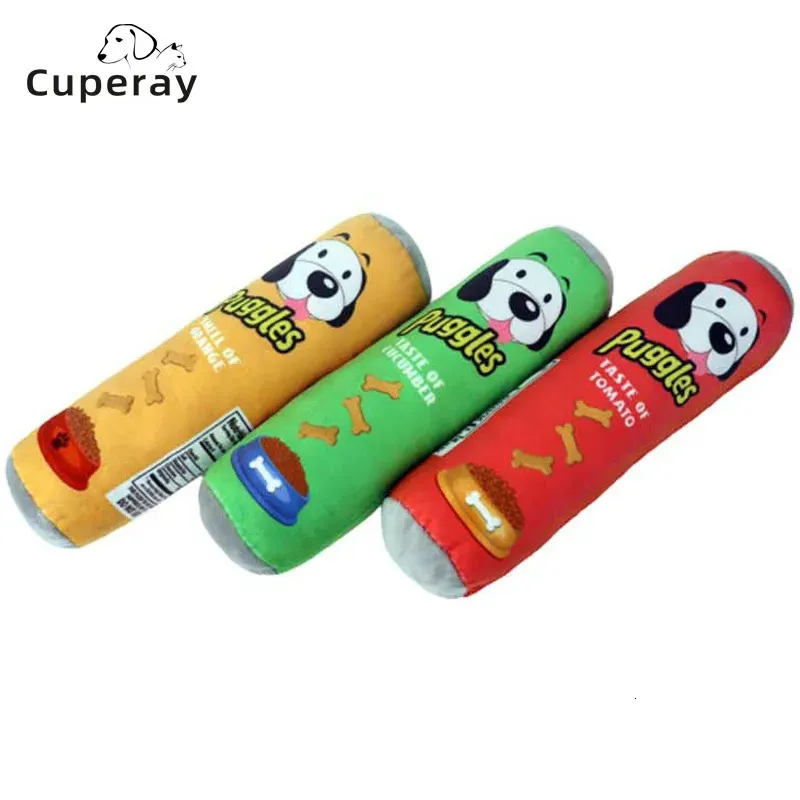 Dog Molar Toys Barrel Shape Sound Puppy Chew Plush Toy Bite Resistant Pet Interactive Playing Relieve Boredom Accessories 240328