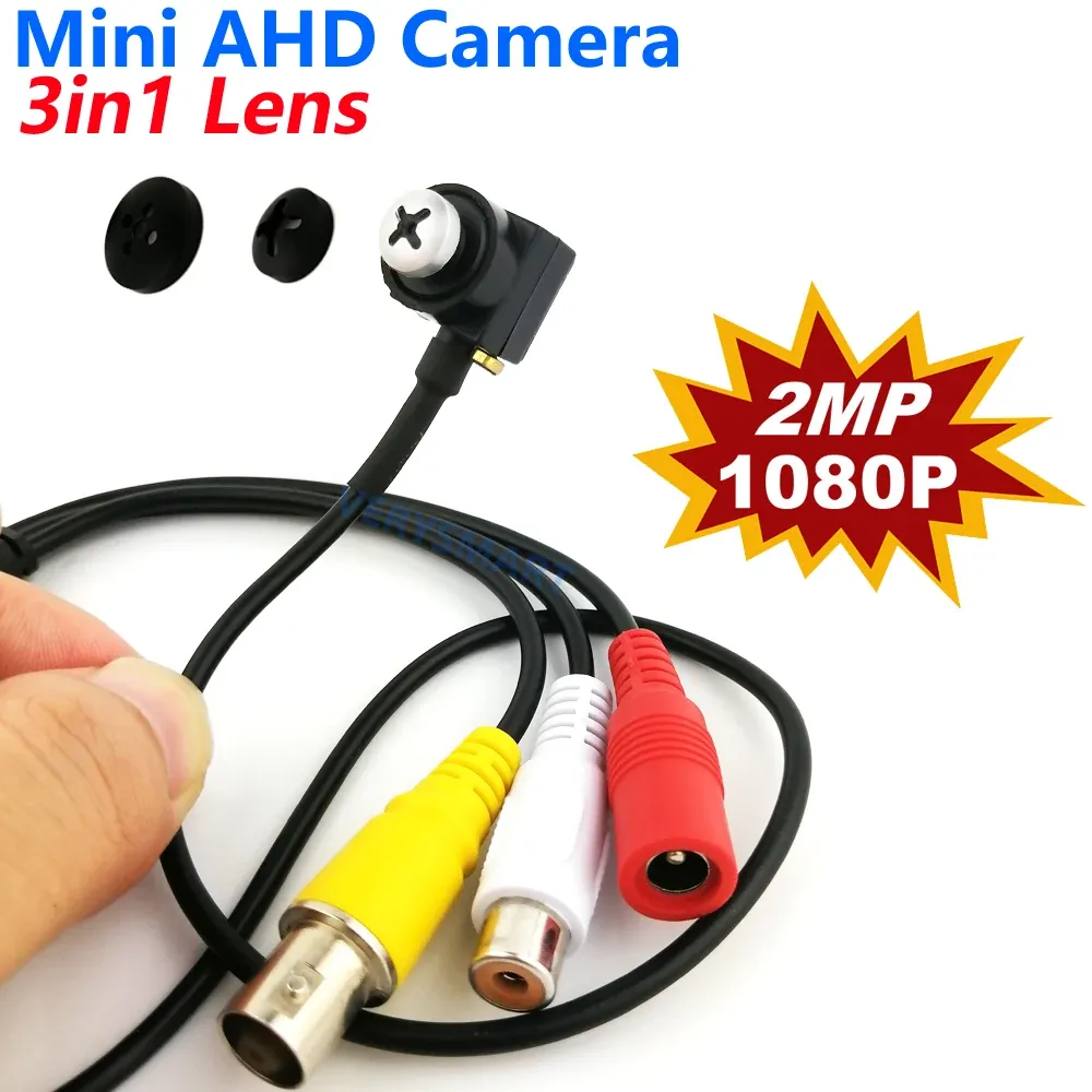Interphone Small Mini HD AHD CCTV Camera 3,7 mm 3in1 Lens 2MP 1080p Caméra de surveillance de sécurité intérieure