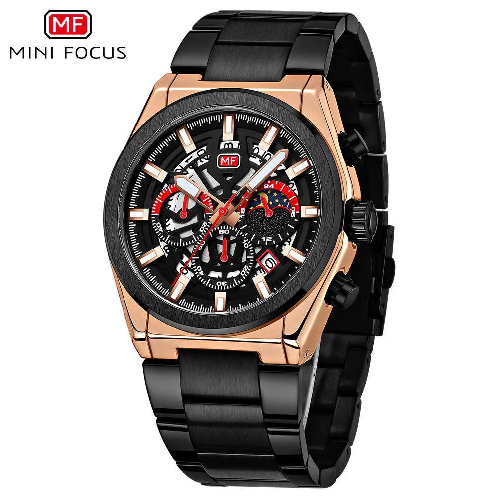 22 Mini Focus Business Waterz Decision Banda di acciaio Precision Watch 0339G 47