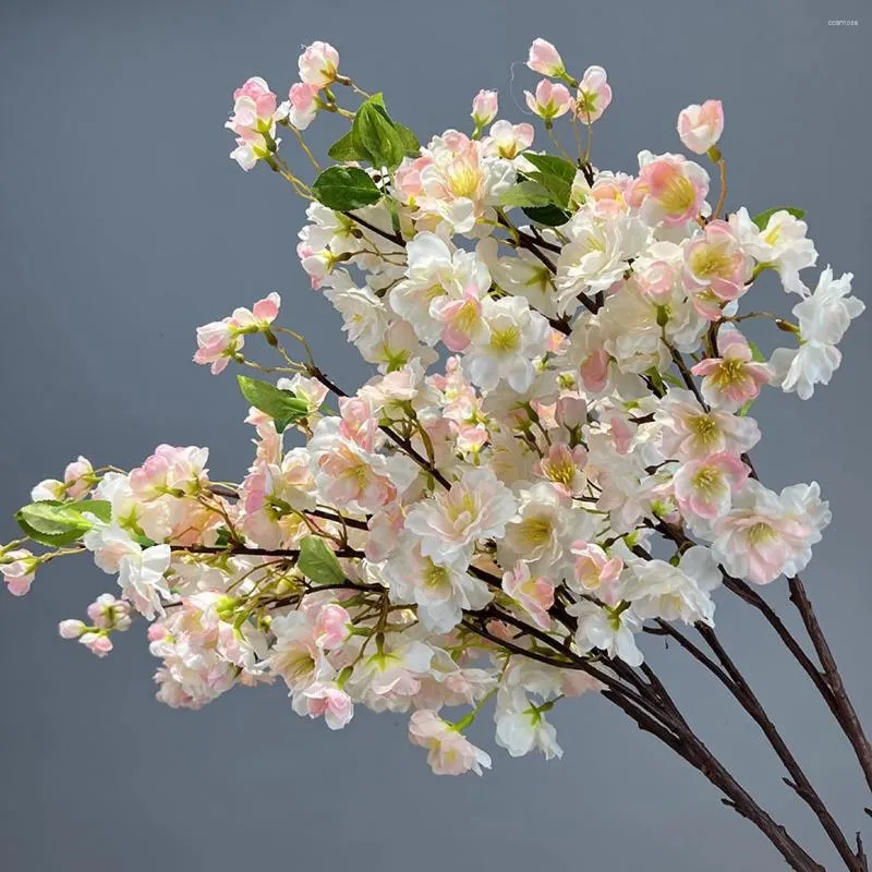 Dekorativa blommor konstgjorda körsbärsblomgrenar stor sidenblomma bröllopsarrangemang hem dekoration plommon