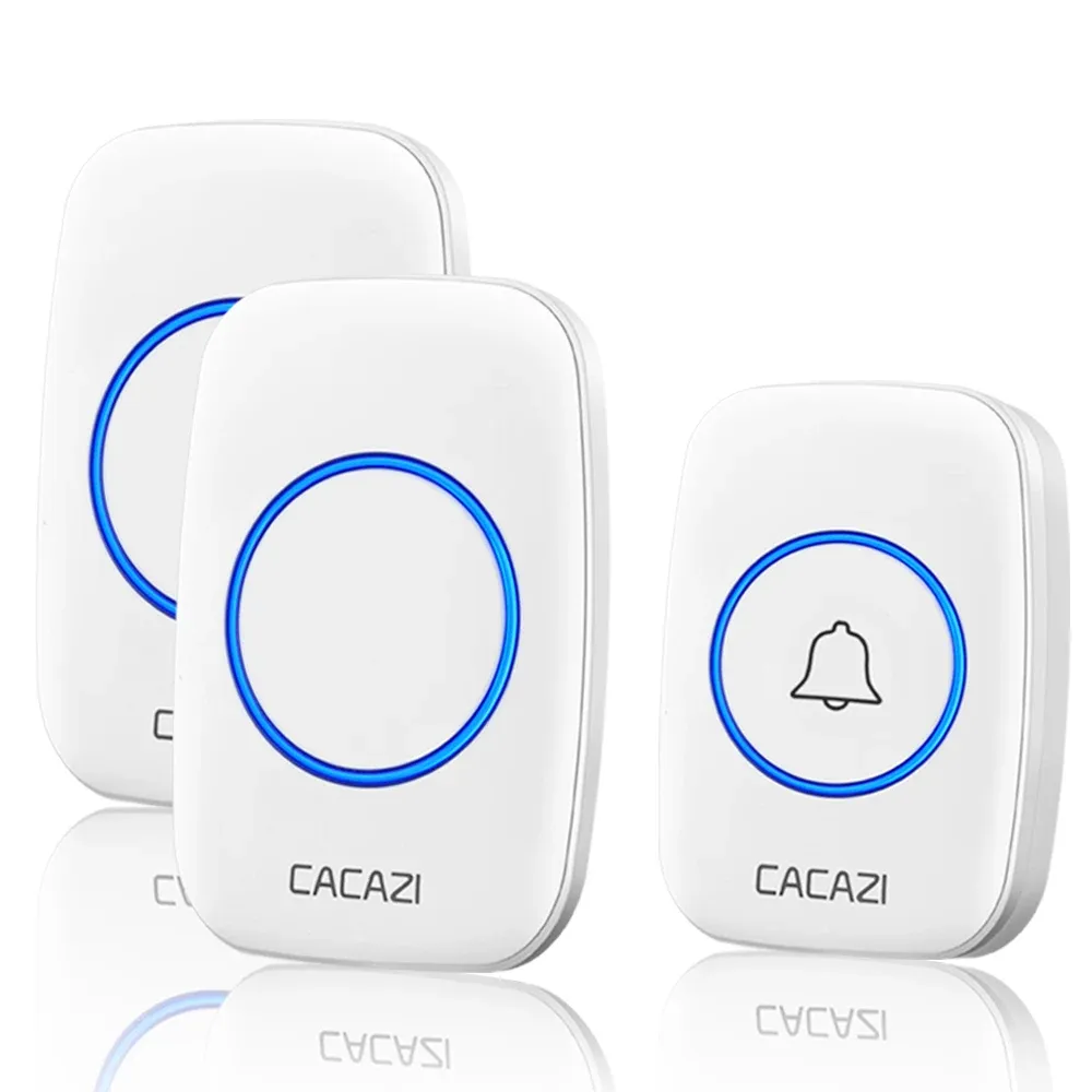 Doorbells Cacazi Wireless Waterproof Doorbell 300m Range Us Eu Uk Plug Home Intelligent Door Bell 60 Chimes 0110db Cordless Calling Bell