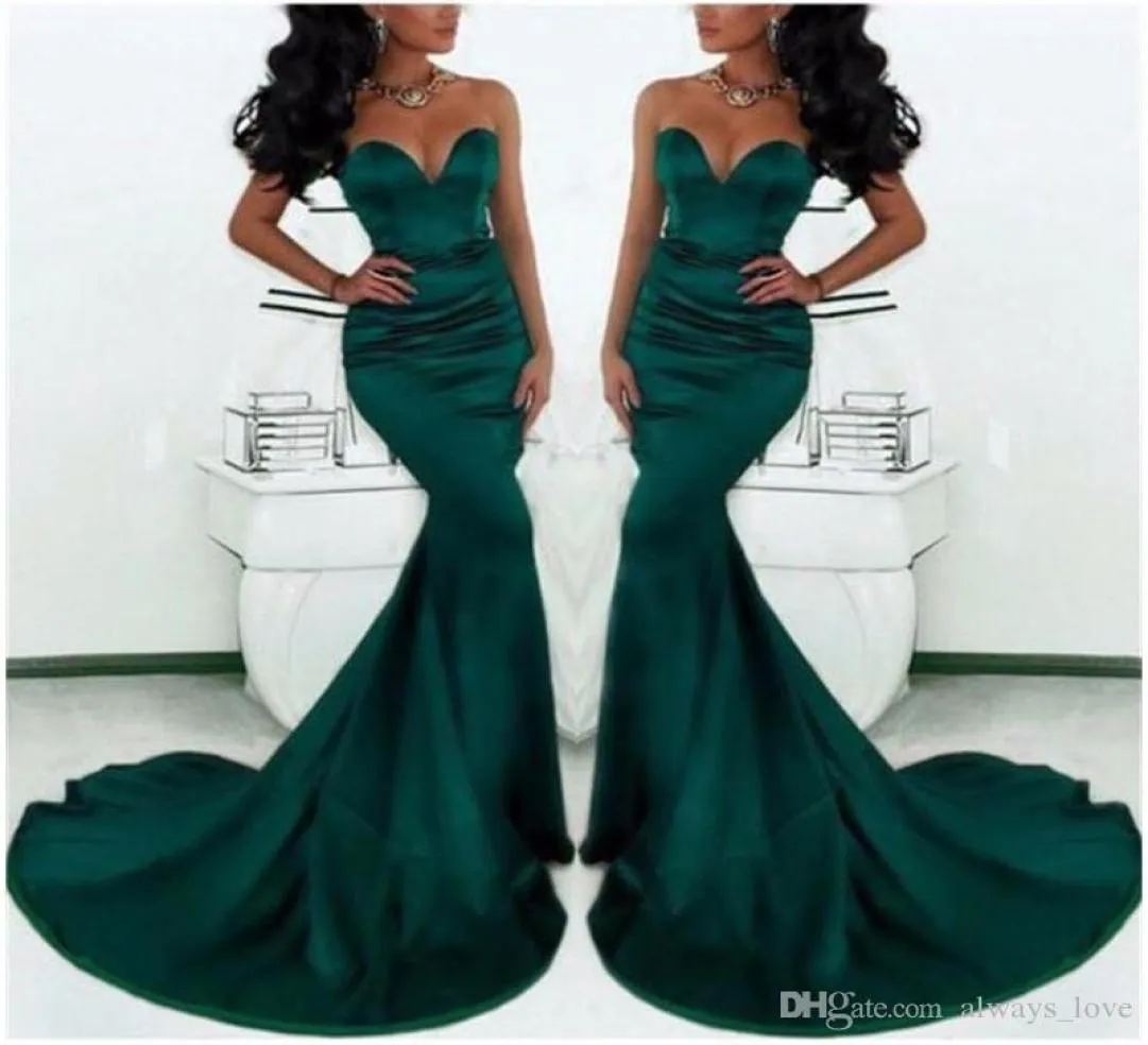 2019 Emerald Green Long Abito da sera sexy sirena Donne da donna indossare abiti da abito per occasioni speciali 3144199