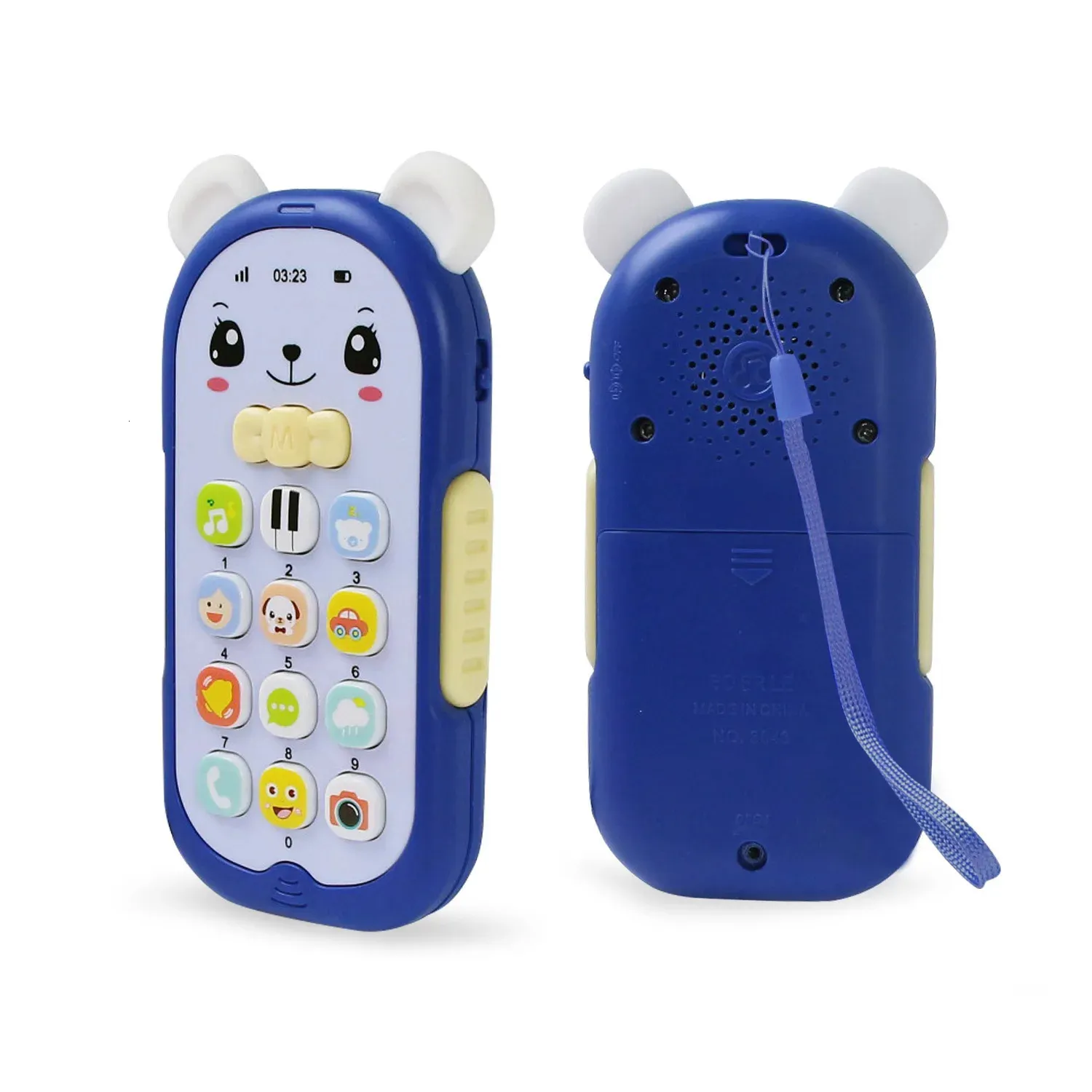 Brinquedo de bebê de plástico para acima de 1 ano de idade de bebê eletrônico, brinquedo bebê telefone celular Toy Learning Musical Toy 240327