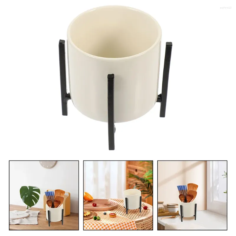 Bouteilles de rangement porte-creux du support en céramique ustensile outil de cuisine couverts couverts