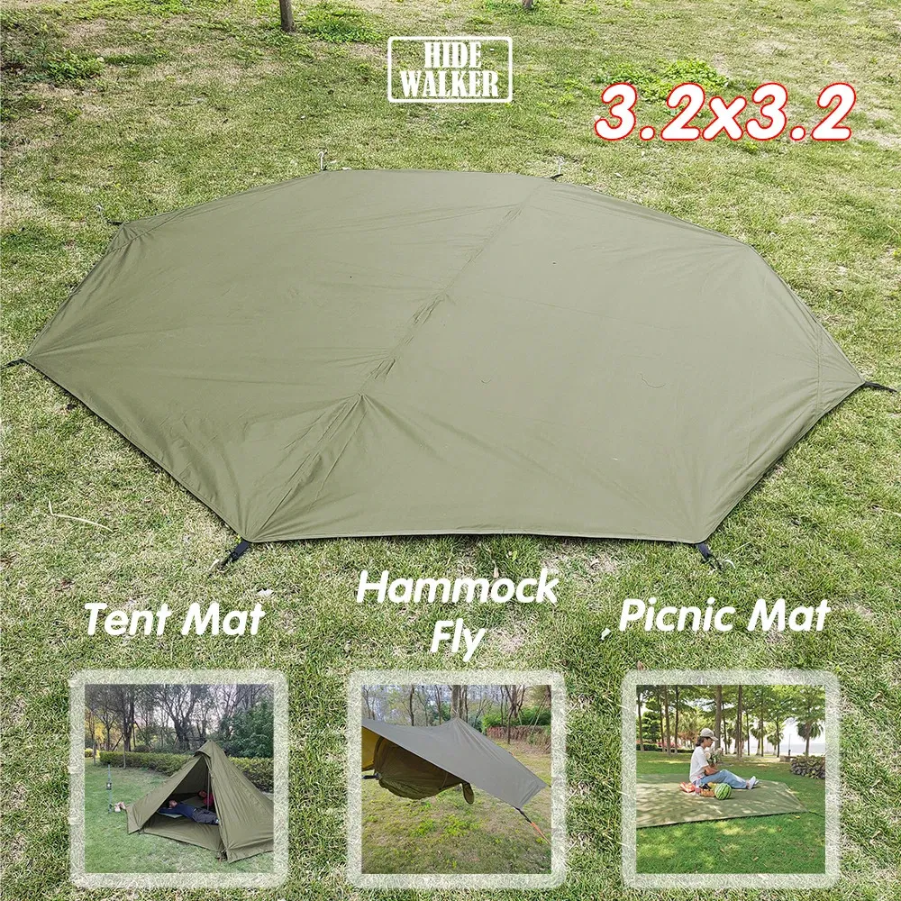 Mata ośmiokątna 3,2x3,2 m dla piramidowego namiotu uziemiającego do namiotu tipi wodoodporne maty piknikowe na zewnątrz wielofunkcyjne plandeka taktyczna 240329