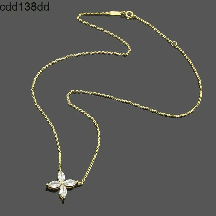 Designer engrave branded pendant necklace high polished diamond flower love choker 316L Stainless Steel Gold silver rose filled girls Women 46cm Length