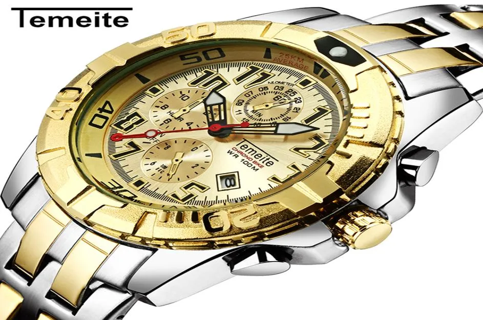 Temeite 2019 Luxury Mens Businets Watches Fashion Quartz Regarder Male Horloge simple Date de bracelet Male Relogio9353123