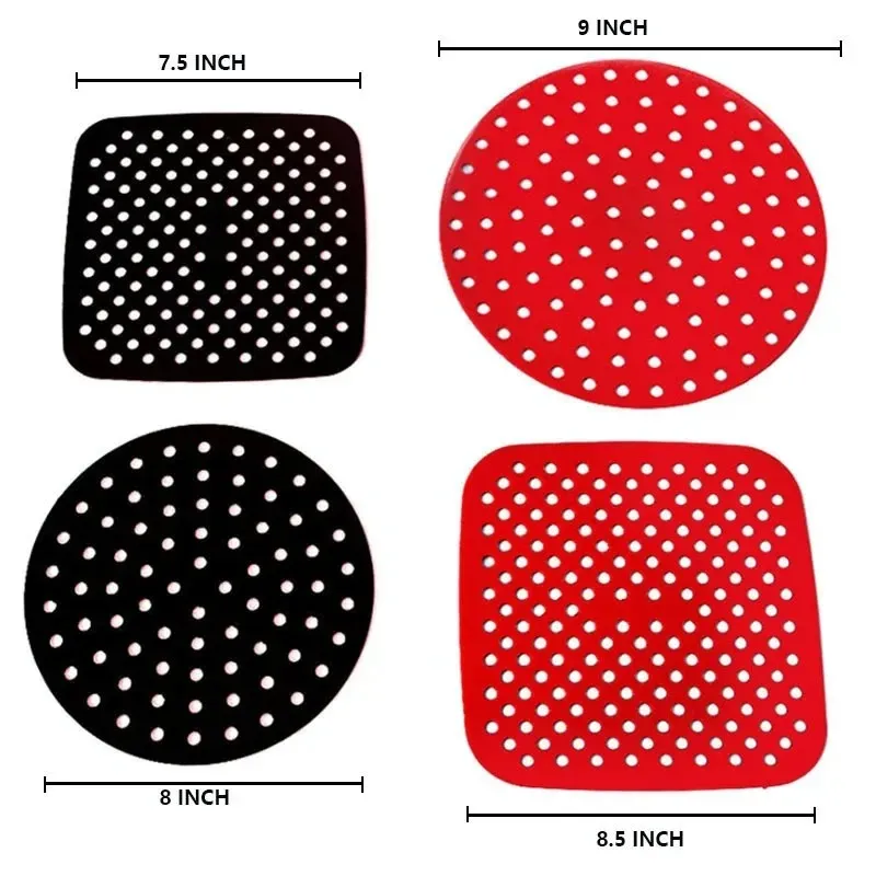 Silicone Air Fryer Liner Non-Stick Steamer Pad Baking Inner Liner Cooking Mat Kitchen Utensils Accessories Eco-friendly Cookware