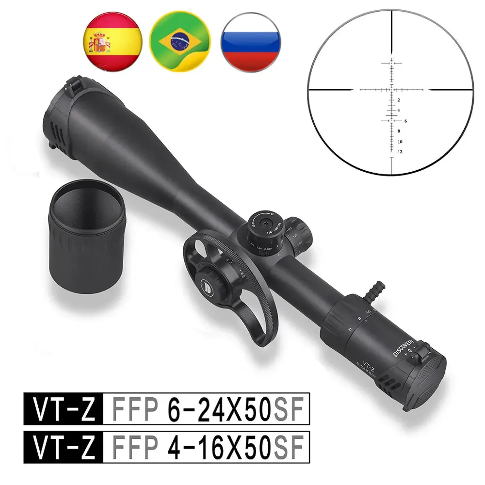 Optics First Focal Plane Discovery Riflescope 416 624x50 .22lr Reticolo inciso applicabile in vetro