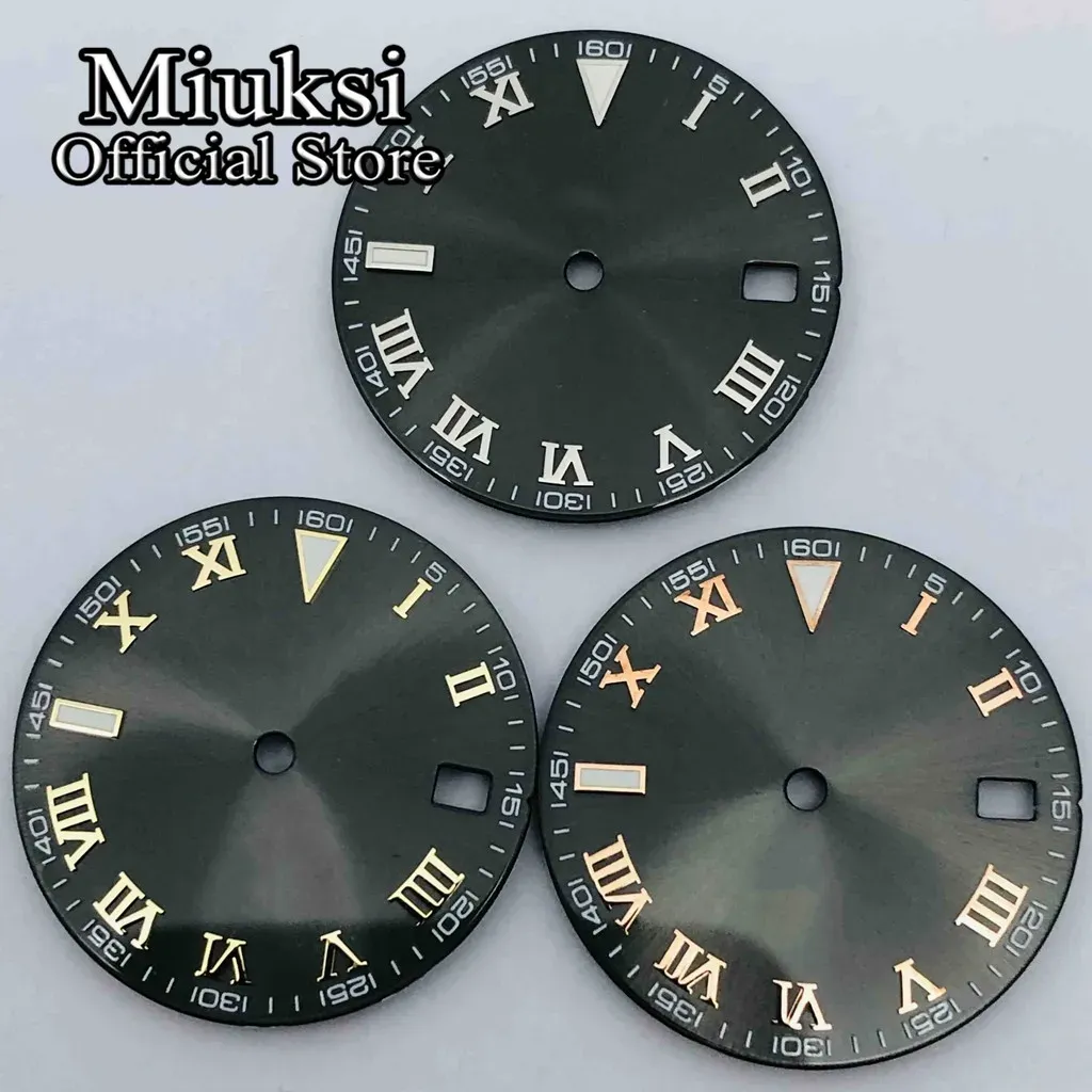 Kits Miuksi 29mm Gray Watch Dial Lumoinous Fit NH35 NH36 MOTION FIT 3 KRONTA KRONT 3,8 KROON