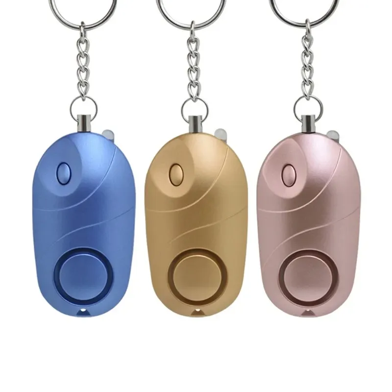 Ny 2024 Personlig larmkvinna Självförsvar Keychain Set 130dB Safe Sound Personal Alarm Self-Defense Key Chain Emergency Anti-Attack