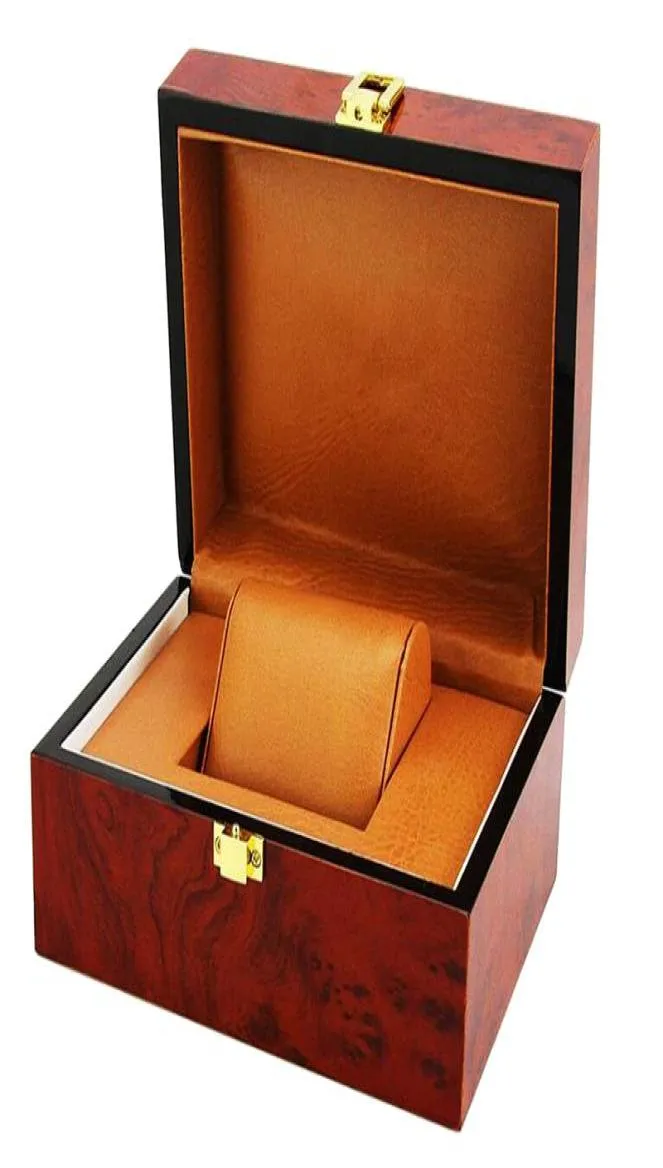 Luxúria Almofada Interior Clasp de bloqueio de madeira Metal Solid Metal Relógio Caixa de exibição de armazenamento Mostragem Mens presente3193139
