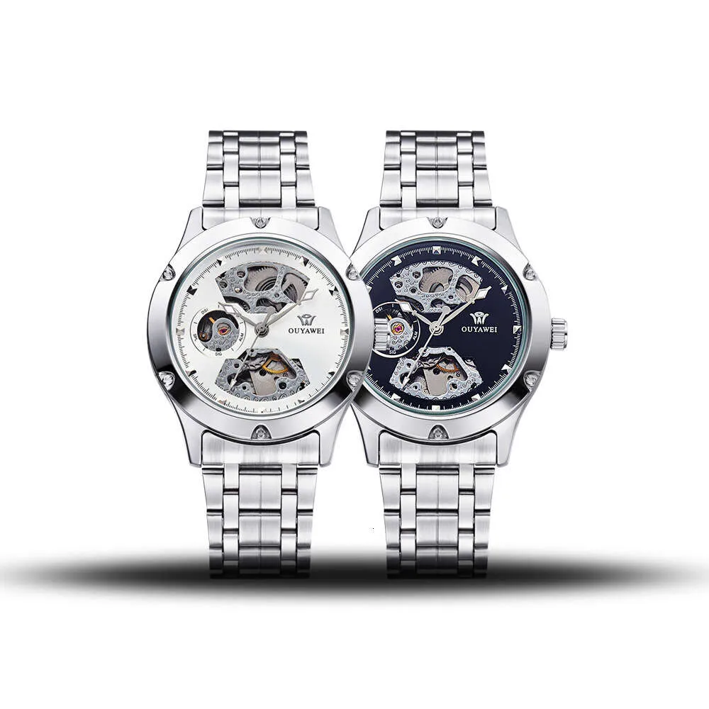 Ouyawei Tourbillon Men s Automatic Mechanical mechanical watch Waterproof Hollow Bottom Steel Belt OUYAWEI Brand
