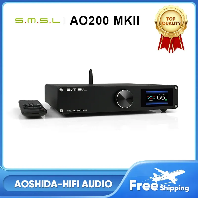 アンプSMSL AO200 MKII HIFIデジタルアンプMA5332MSチップ高電力ステレオアンプXLR/RCA/USB/Bluetooth 5.0バランス入力SDBサウンド