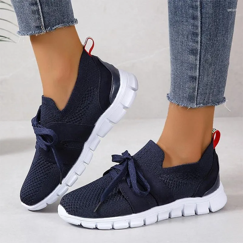 Casual Shoes Mesh Women Sport Sneakers Flats Platform Lace Up Walking Loafers 2024 Summer Fashion Running Travel Mujer Zapatos