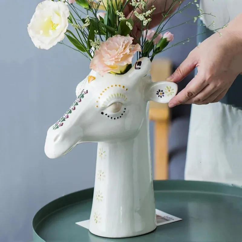 Giraffe Figurine Vase - Premium Quality Ceramic Animal