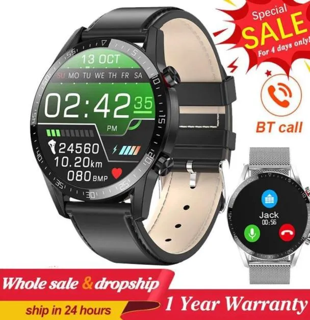 L13 Business Smart Watch Men Bluetooth Call IP68 ECG imperméable ECG Pression cardiaque Fitness Tracker Sports Smartwatch5685778