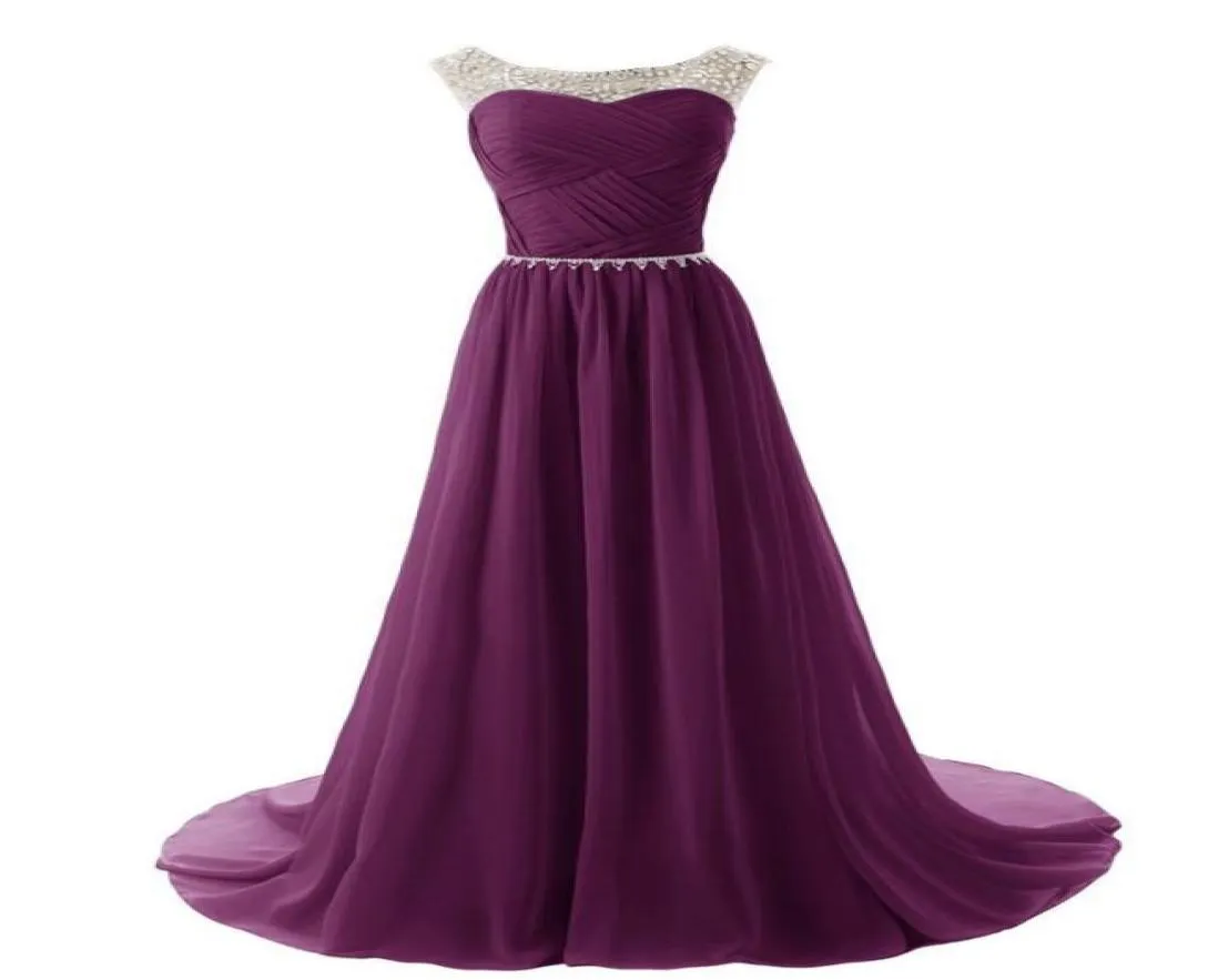 Purple Chiffon Party Dresses 2019 Vestidos Elegantes Long Elegant Prom Dresses Billiga aftonklänningar tillverkade i Kina959958