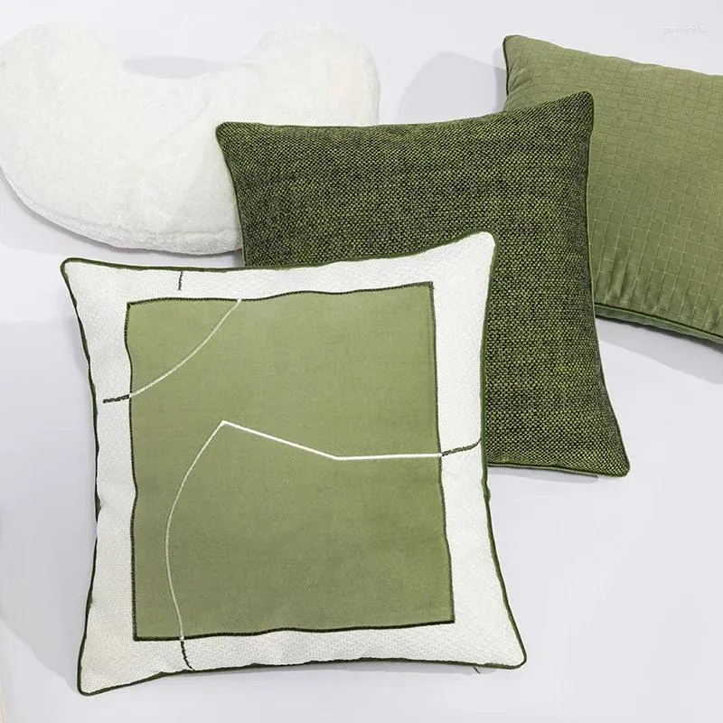 Pillow Green Blended Pillowcase Fresh Fashionable Versatile Car Sofa Chair S Embroidered Home Living Room Decoration Pillows