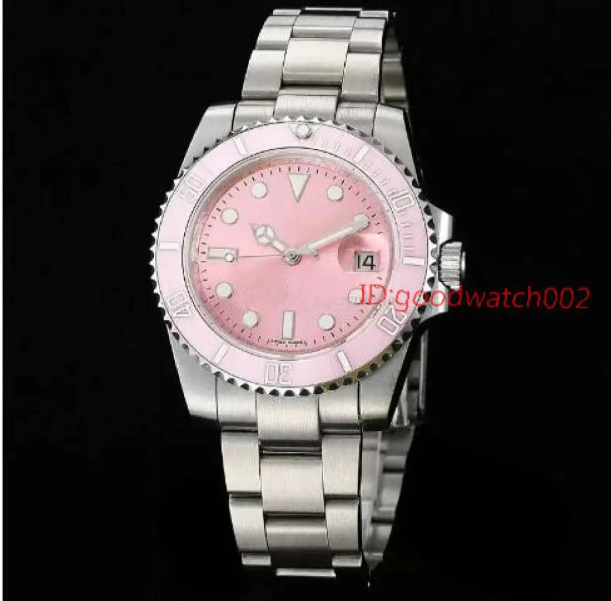 mode 116610ln Pink Dial Céramique Céraque montre en acier inoxydable miroir en verre saphir automatique Wonen Wonens Watches6053730