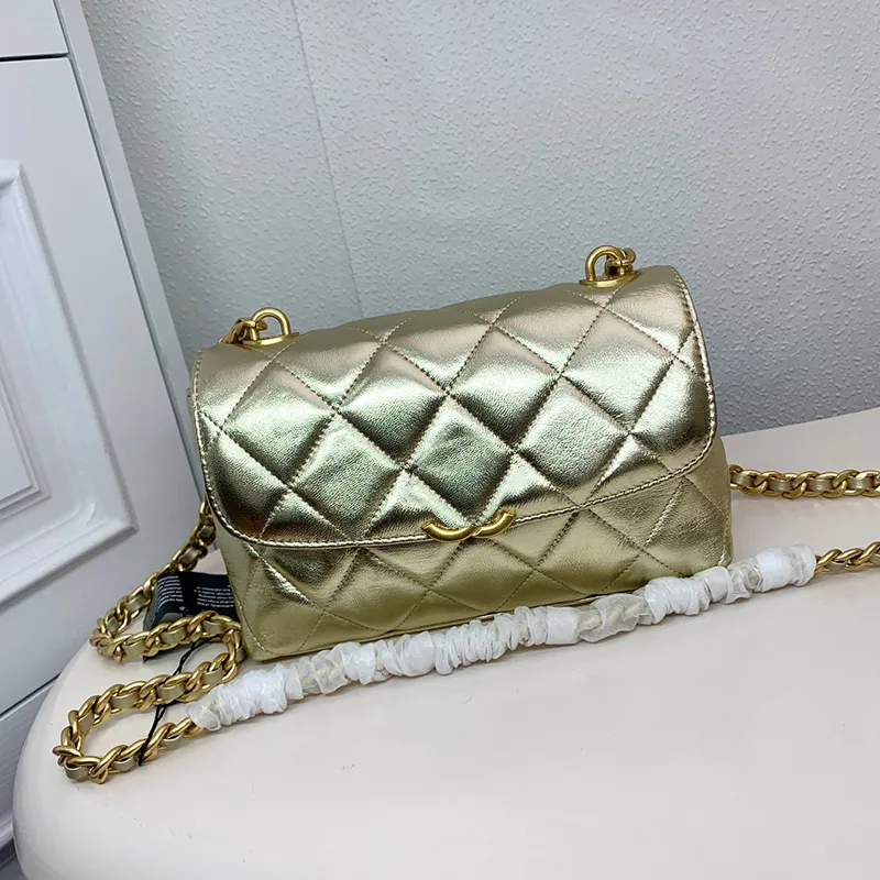 Lüks Flep Kadın Tasarımcı Crossbody Bag Deri Elmas Kafes Kafesi Altın Donanım Omuz Çantası Akşam Debriyaj Sokak Çantası Vanity Vaka Çanta Trendi Pochette 23c