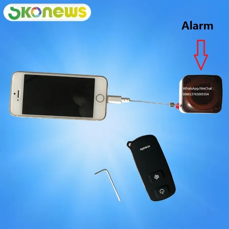 Sistem 10 PCS Cep Telefonu Koruma Güvenlik Alarm Sistemi Geri Çekilebilir Kablo Çekme Kutusu Geri Kol