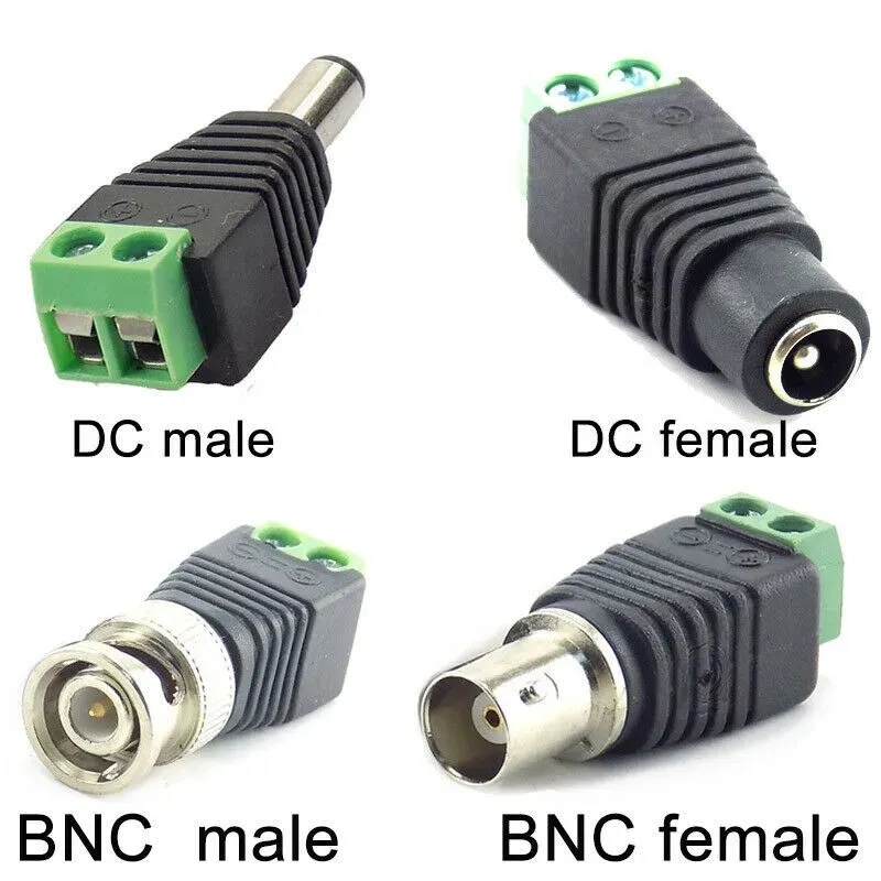 2024 BNC ذكر موصل Coax Cat5 إلى BNC Female Plug 12V DC Male Male for Strip Light