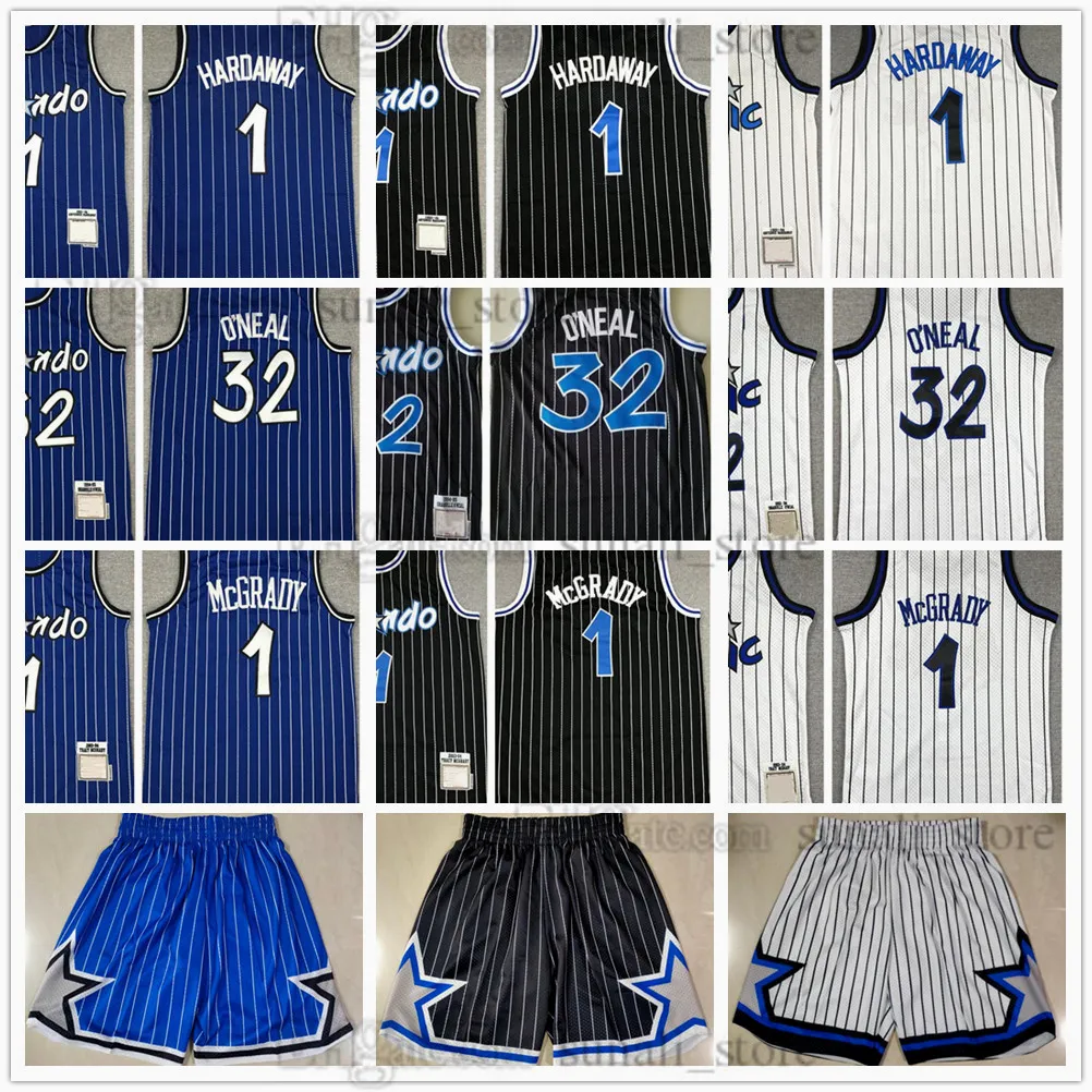 Stitched baskettröjor Penny Hardaway 1 Shaquille 32 Tracy McGrady 1 Vintage Mesh Shorts Pants Brodery Men Youth Boys