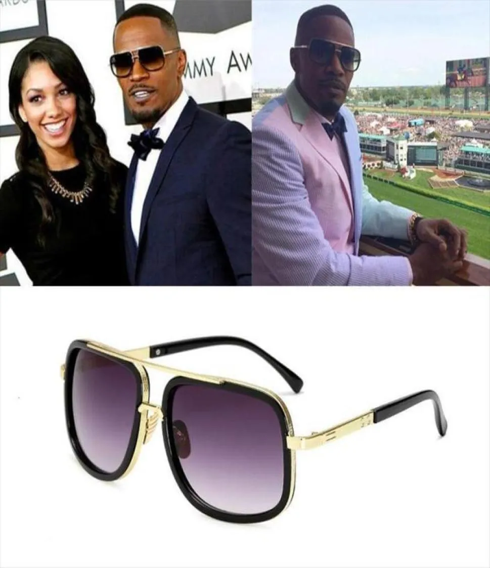 Jamie Foxx Style Versize Square Sunglasses Men Femmes Sun Sun Glasses Mâle Superstar de Sol Feminino Okulary Zonnebril8335857