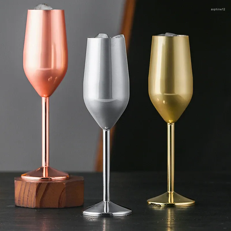 Verres à vin 304 en acier inoxydable cuivre cuivré plaque à couches à cocktail gobeletter 500 ml champagne