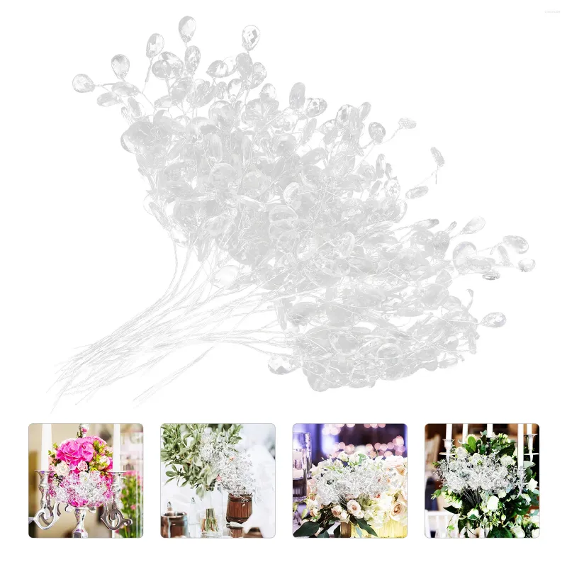 Fleurs décoratives 50 PCS Mariage acrylique Crystal Fleur Artificiel Garland Garland