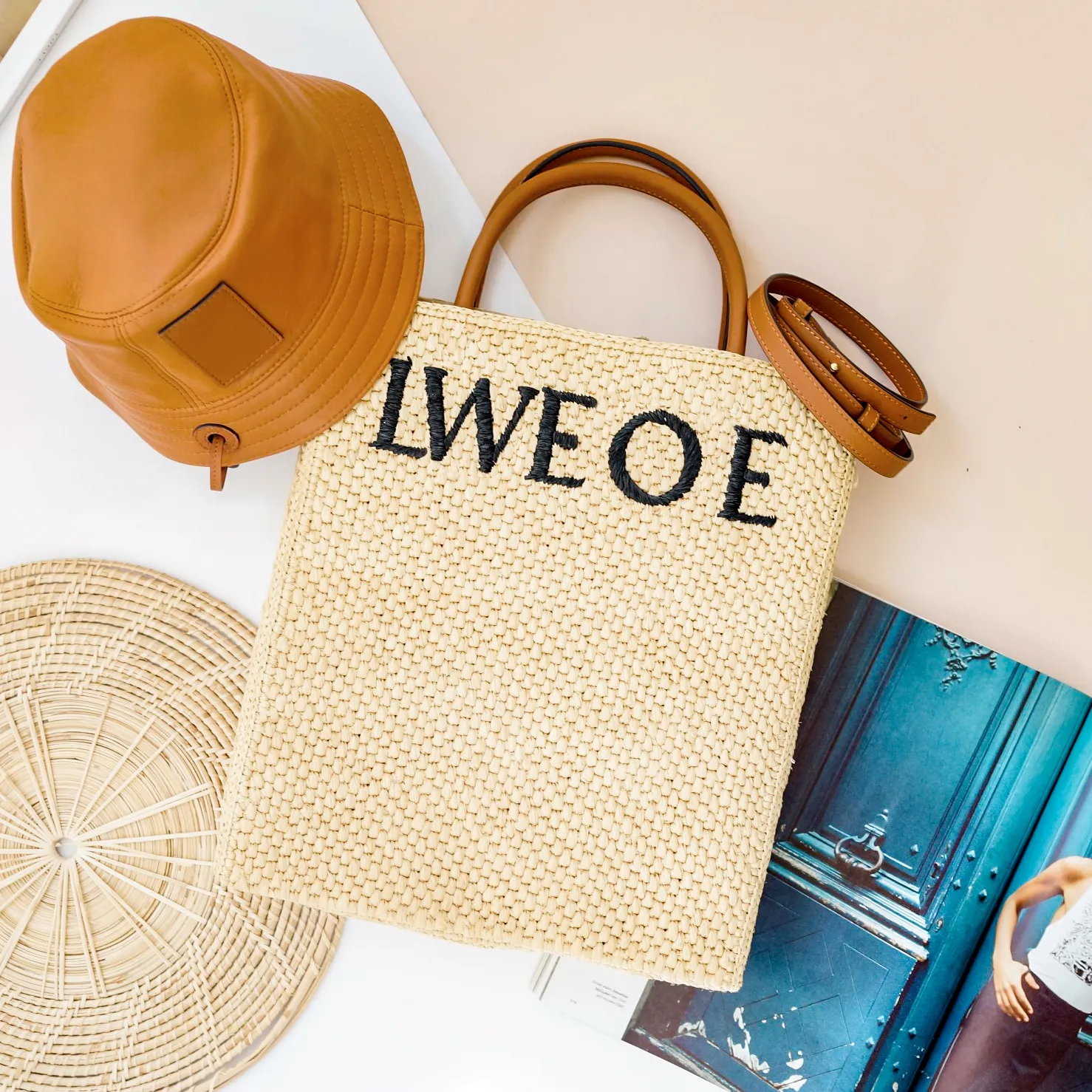 Anagram Shopper Designer Straw Beach Bag Primark High Quality A5 Tote