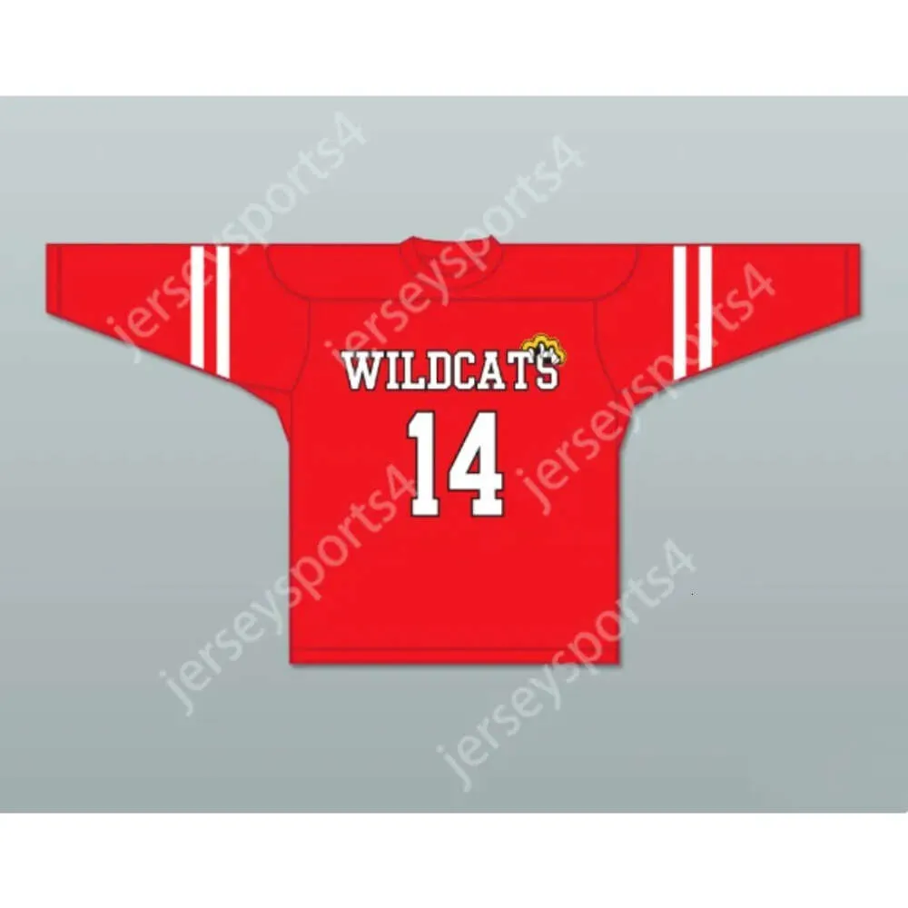 GdSir Custom Troy Bolton 14 East High School Wildcats Red Hockey Jersey Design 2 New Top Ed S-M-L-XL-XXL-3XL-4XL-5XL-6XL