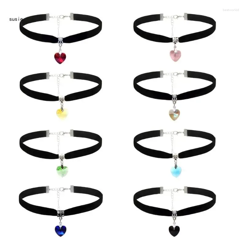 Pendant Necklaces X7YA Heart Choker Silicone Love