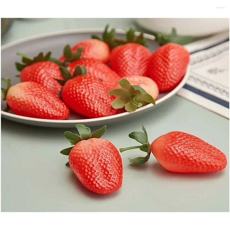 Party Decoration 5pcs Artificial Fruit Fake Strawberry Plastic DIY Simulation Ornament Craft Pography Props Christmas Home Decor