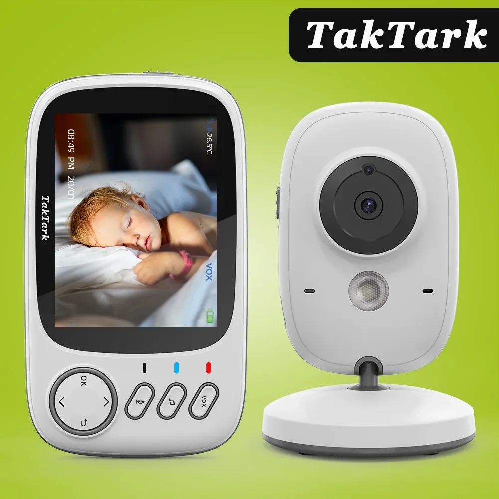 Moniteurs Taktark 3,2 pouces Couleur vidéo sans fil moniteur bébé portable nounou nounou caméra de sécurité IR Vision nocturne LED Interphone